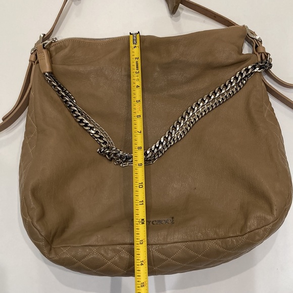 Jimmy Choo Chain Biker Hobo Bag Tan Leather - Picture 12 of 15